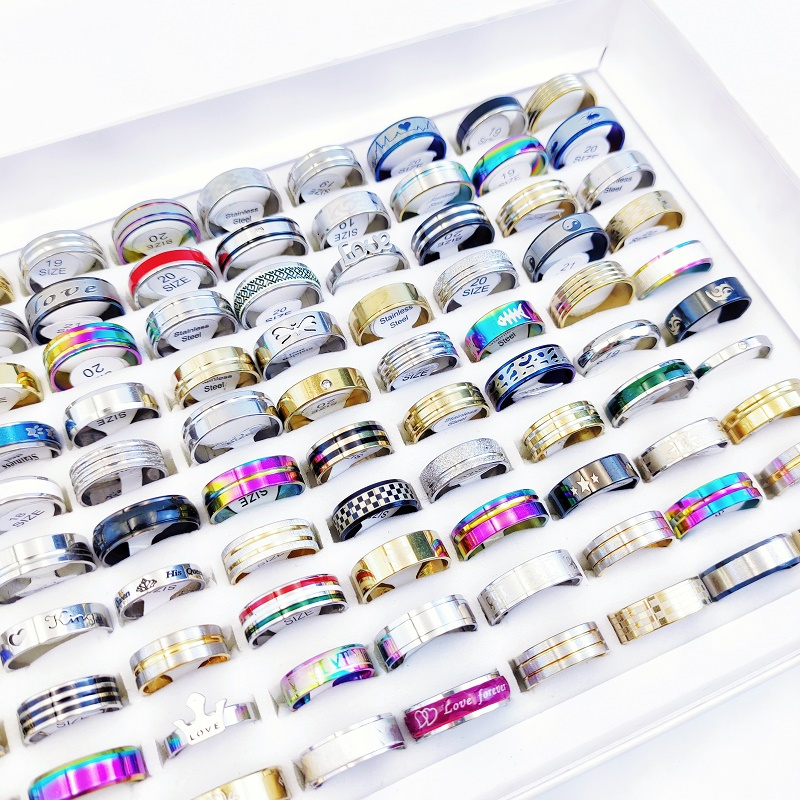 Wholesale 70pcs Men's Jewelry Set, Retro Style Rings
